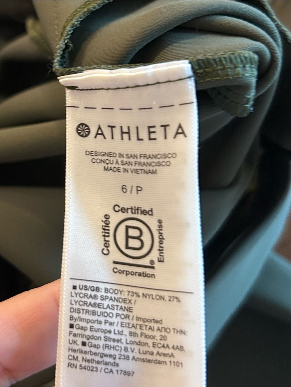 Athleta Stellar Flare Trouser Size 6 Petite Olive Green - Picture 13 of 15